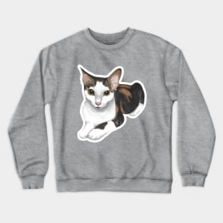 Heather Cute Calico Tabby Cat Watercolor Crewneck Sweatshirt